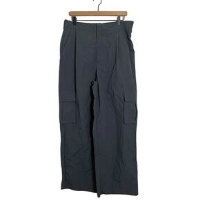 Anthropologie WILO The Label NWT Gunmetal Wide‎ Leg Nylon cargo Pants Large